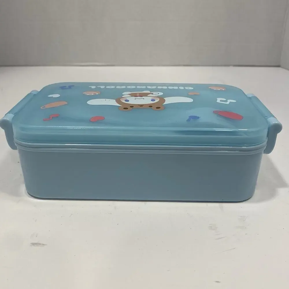 Sanrio Cinnamoroll Lunch Box Bento Container w/ Spoon & Fork 2022 Blue